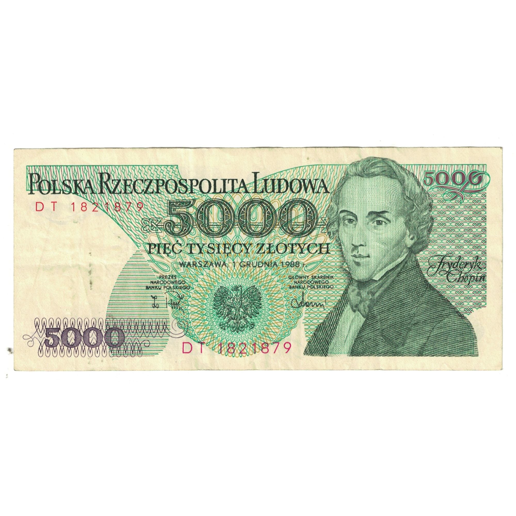 Billet, Pologne, 5000 Zlotych, 1982, 1988-12-01, KM:150c, TTB