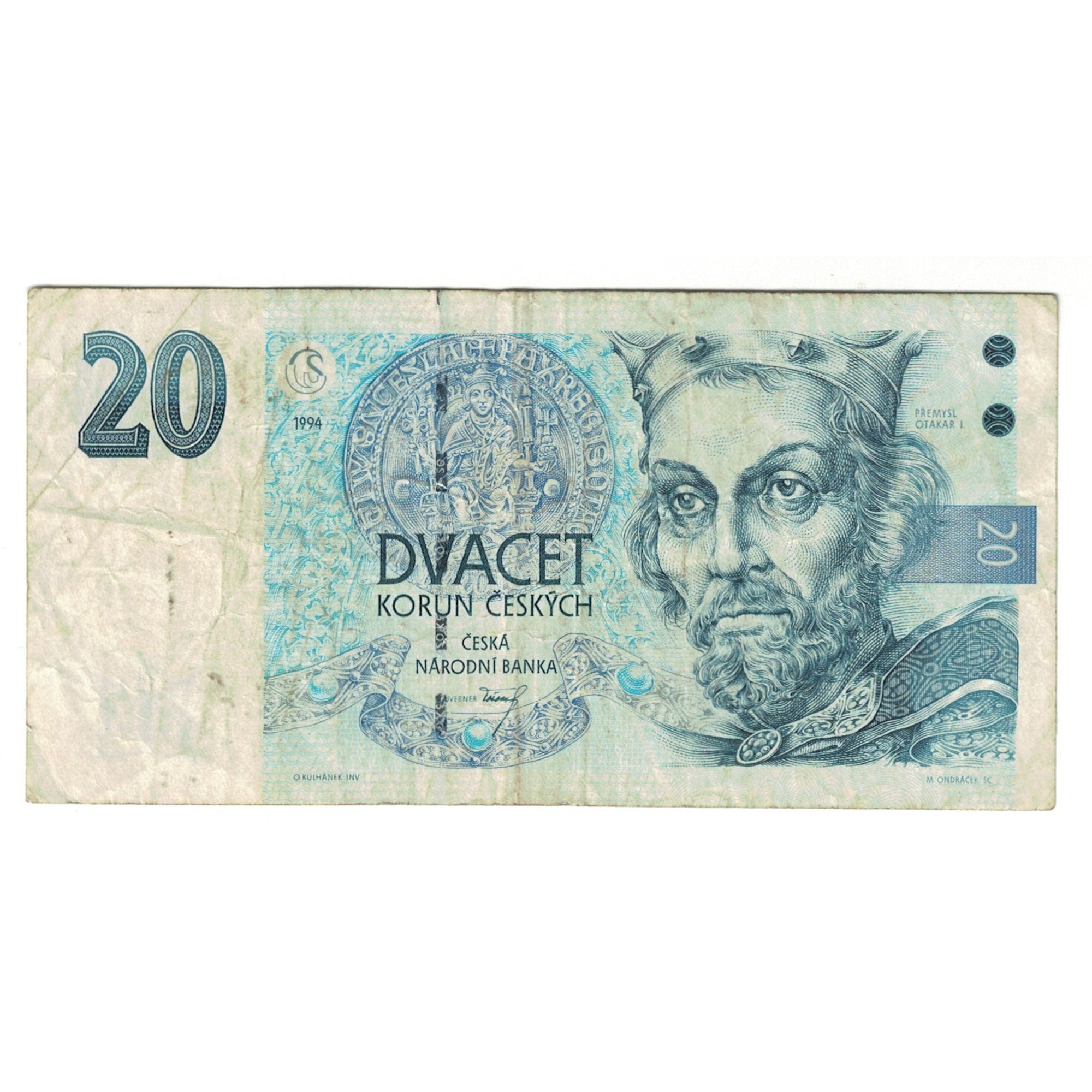 Banknote, Czech Republic, 20 Korun, 1994, KM:10b, VF(20-25)