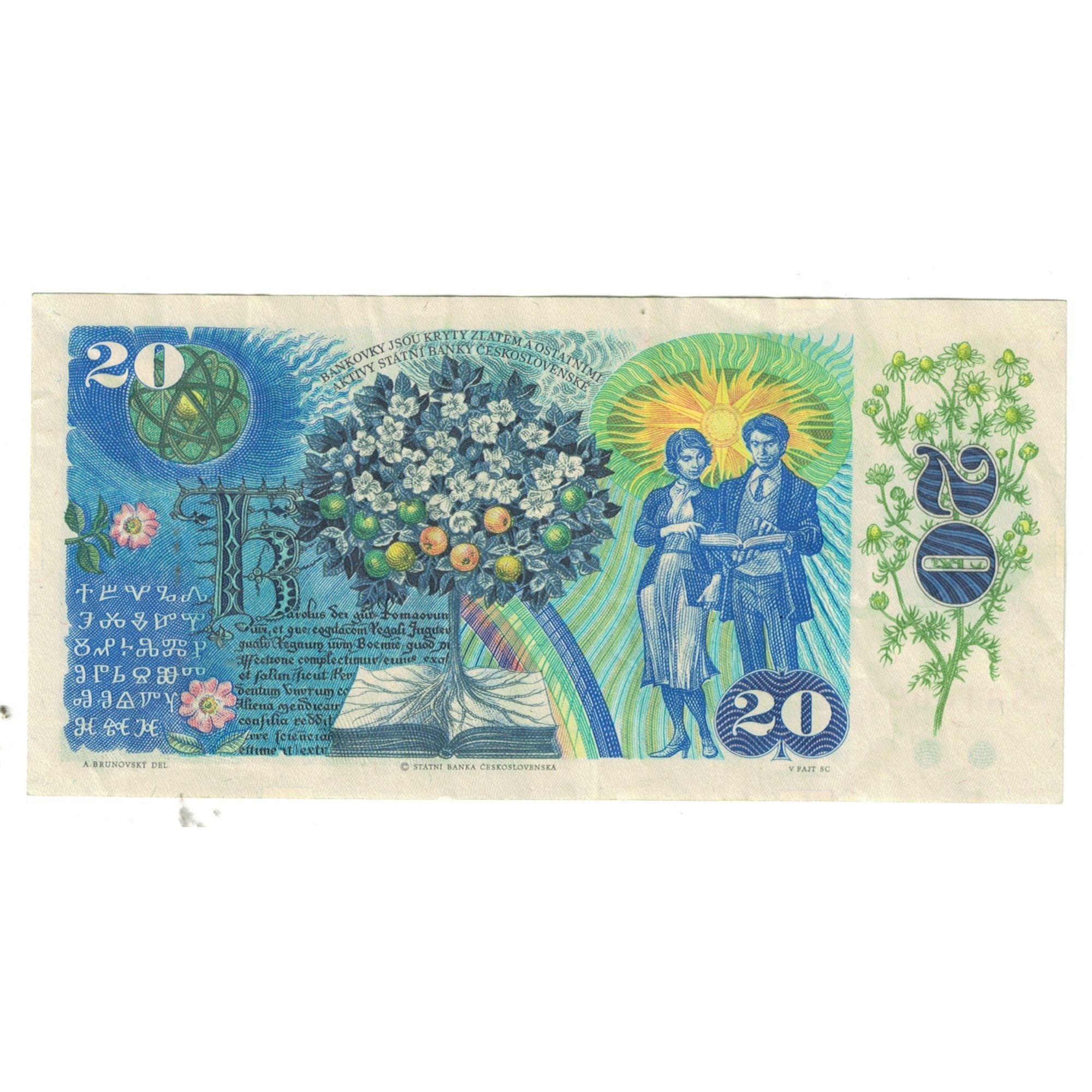 Banconote, Cecoslovacchia, 20 Korun, 1988, BB