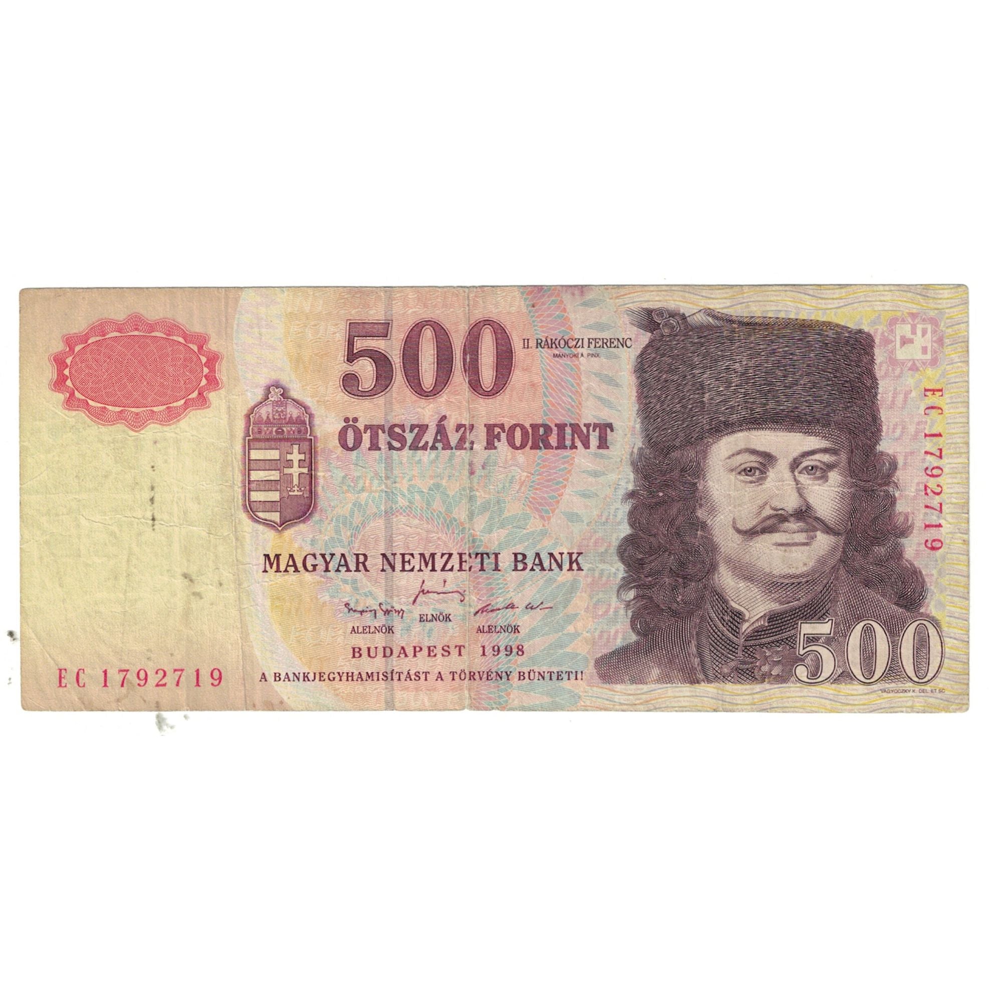 Banknote, Hungary, 500 Forint, 1998, KM:179a, EF(40-45)