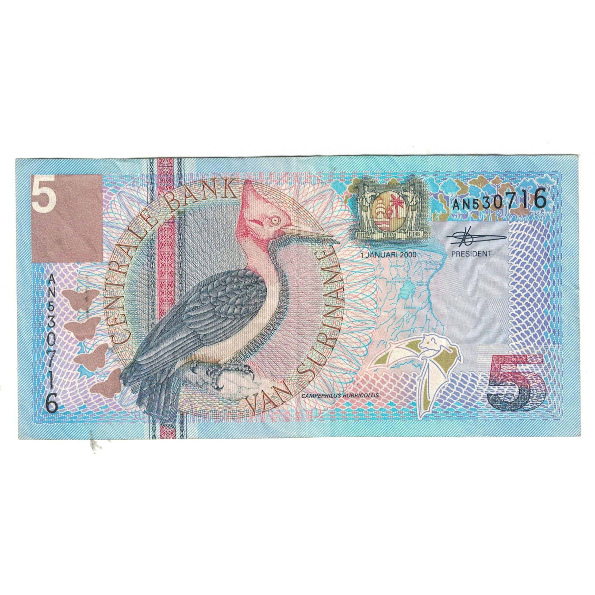 Nota, Suriname, 5 Gulden, 2000, 2000-01-01, KM:146, AU(50-53)