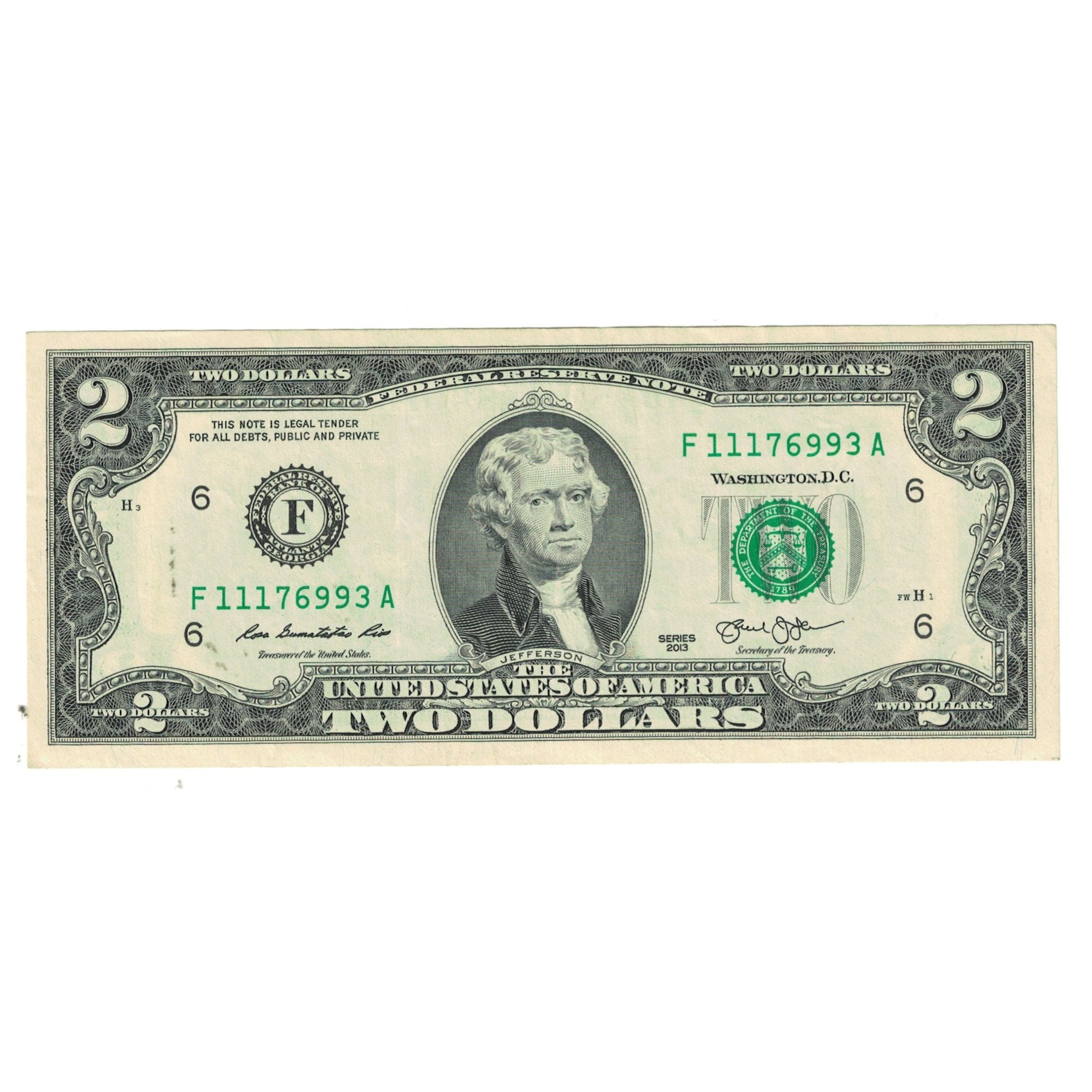 Banconote, Stati Uniti, Two Dollars, 2013, SPL