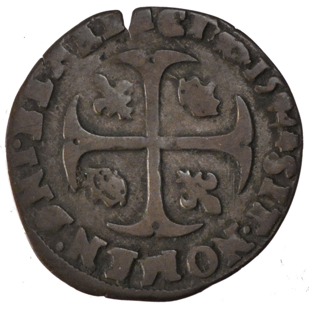 FRANCE, Douzain, 1594, Saint André Villeneuve Les Avignon, VF(20-25), Billon, S.