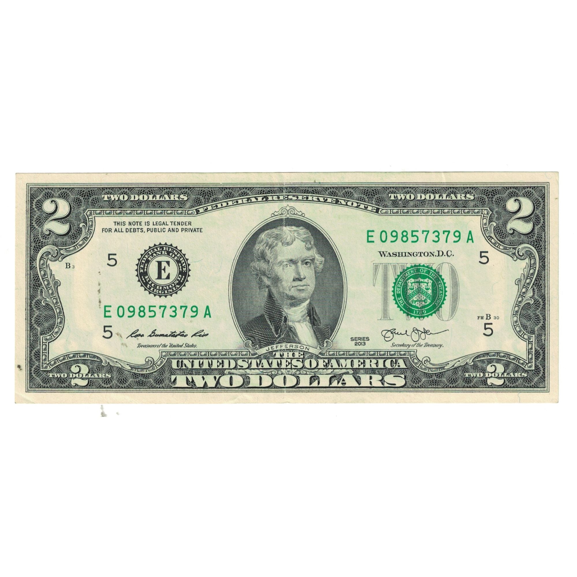 Banknote, United States, Two Dollars, 2013, UNC(65-70)
