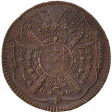 FRENCH STATES, 20 Sols, 1708, KM #7, EF(40-45), Copper, Boudeau #2313, 7.01
