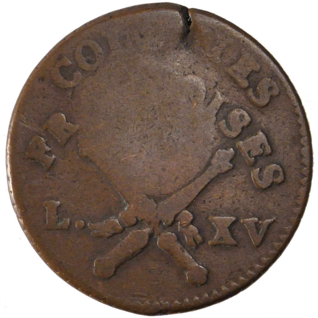 FRANCE, Sol, 1793, VF(30-35), Copper, Brandon #268, 11.95