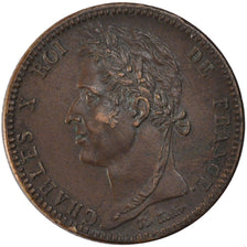 FRENCH COLONIES, 10 Centimes, 1828, Paris, KM #11.1, AU(55-58), Bronze,...