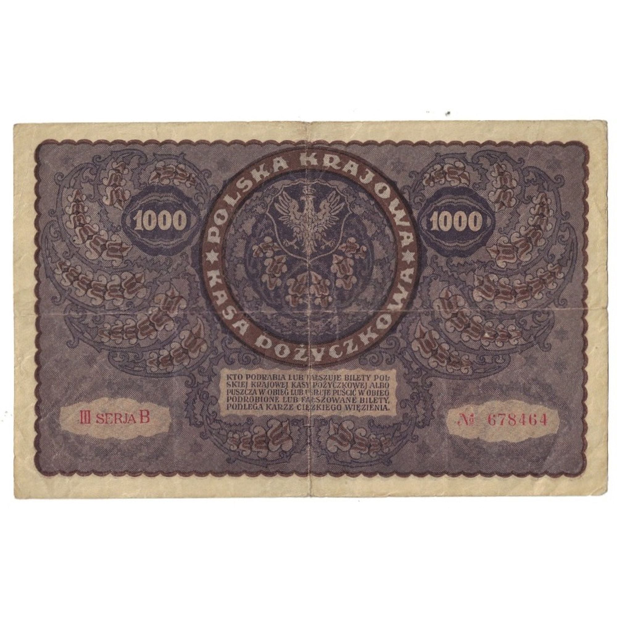 Banknote, Poland, 1000 Marek, 1919, 1919-08-23, KM:29, EF(40-45)