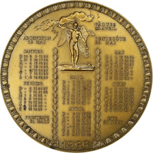France, Medal, Calendrier, Nouvelle Année, Antiquité, 1966, AU(55-58), Bronze