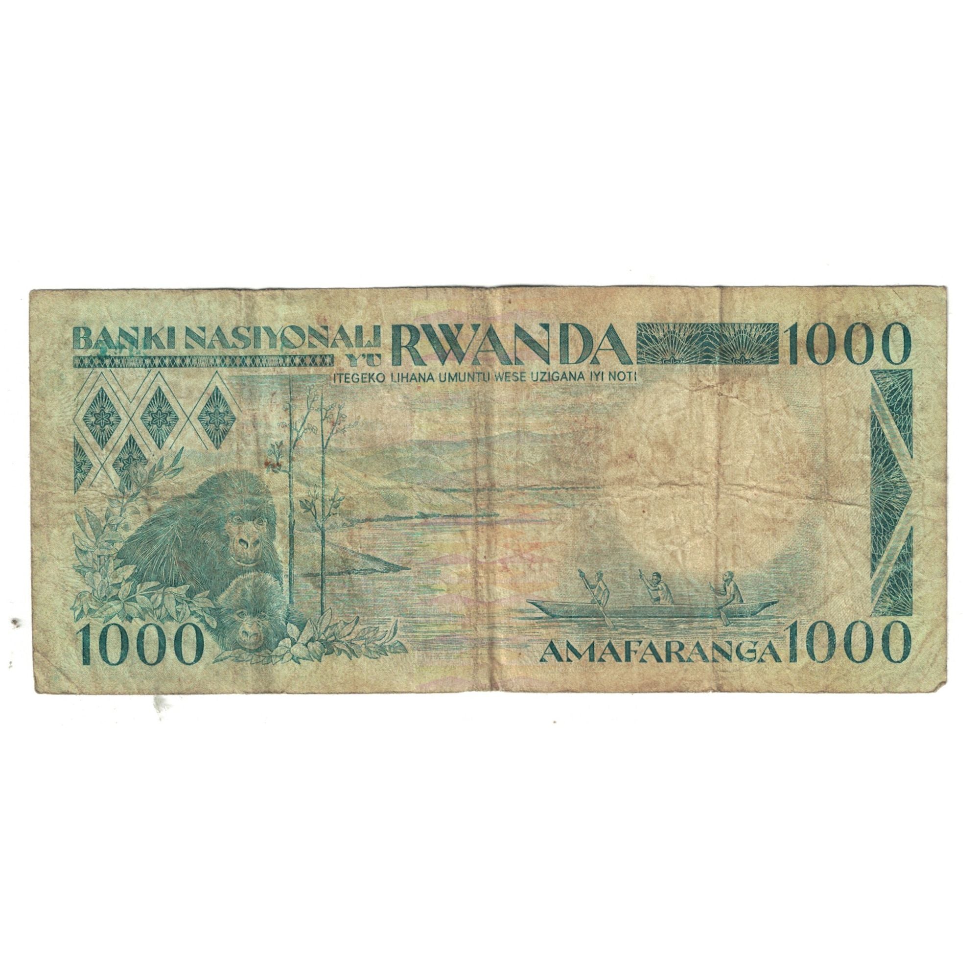Billet, Rwanda, 1000 Francs, 1988, 1988-01-01, KM:21a, TB