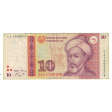 Banknote, Tajikistan, 10 Somoni, 1999, KM:16a, VF(20-25)