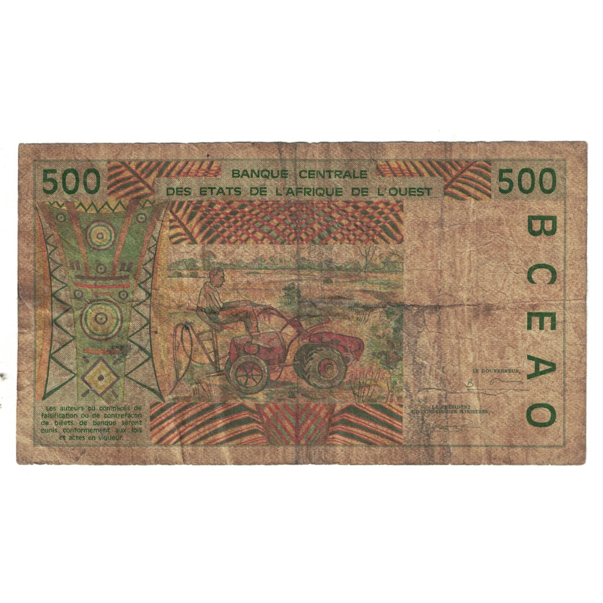 Banknote, West African States, 500 Francs, KM:110Ae, VF(20-25)