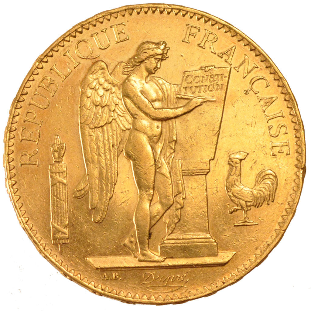 FRANCE, Génie, 100 Francs, 1882, Paris, KM #832, AU(55-58), Gold, Gadoury #1137,