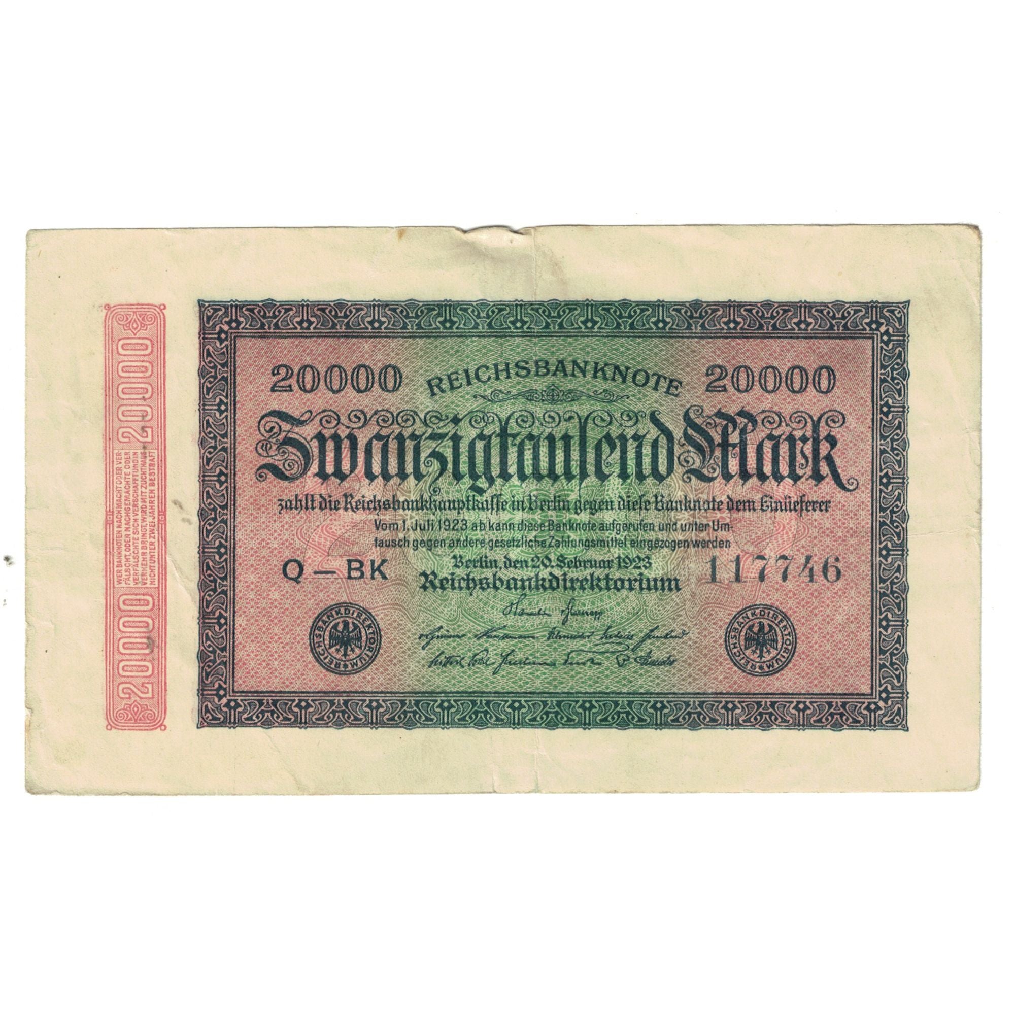 Banknote, Germany, 20,000 Mark, 1923, 1923-02-20, KM:85d, EF(40-45)