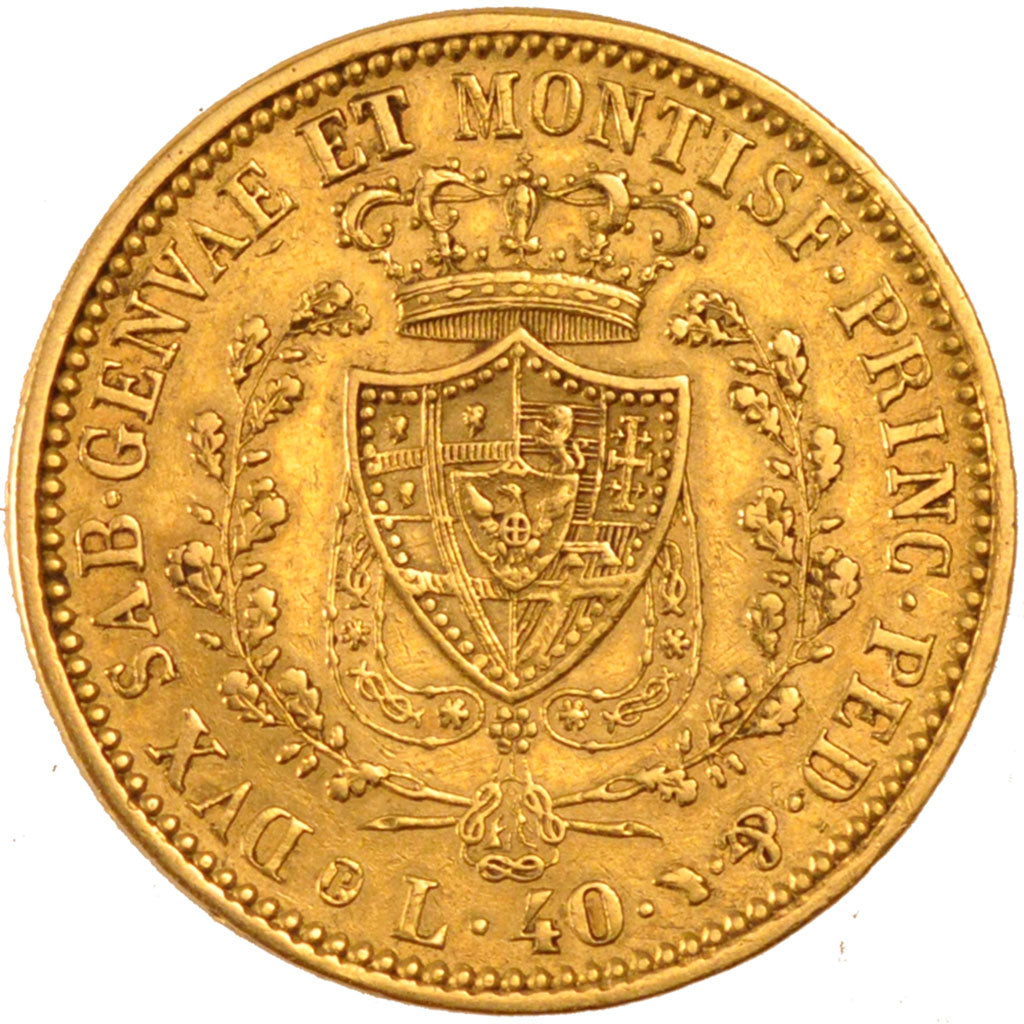 Italy, 40 Lire, 1831, Turin, KM #C#107.1, EF(40-45), Gold, 12.86