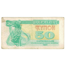 Biljet, Oekraïne, 50 Karbovantsiv, 1991, KM:86a, TB