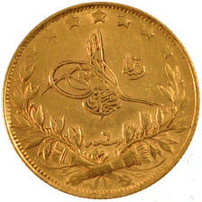 TURKEY, 100 Kurush, 1914, Qustantiniyah, KM #754, EF(40-45), Gold, 7.25