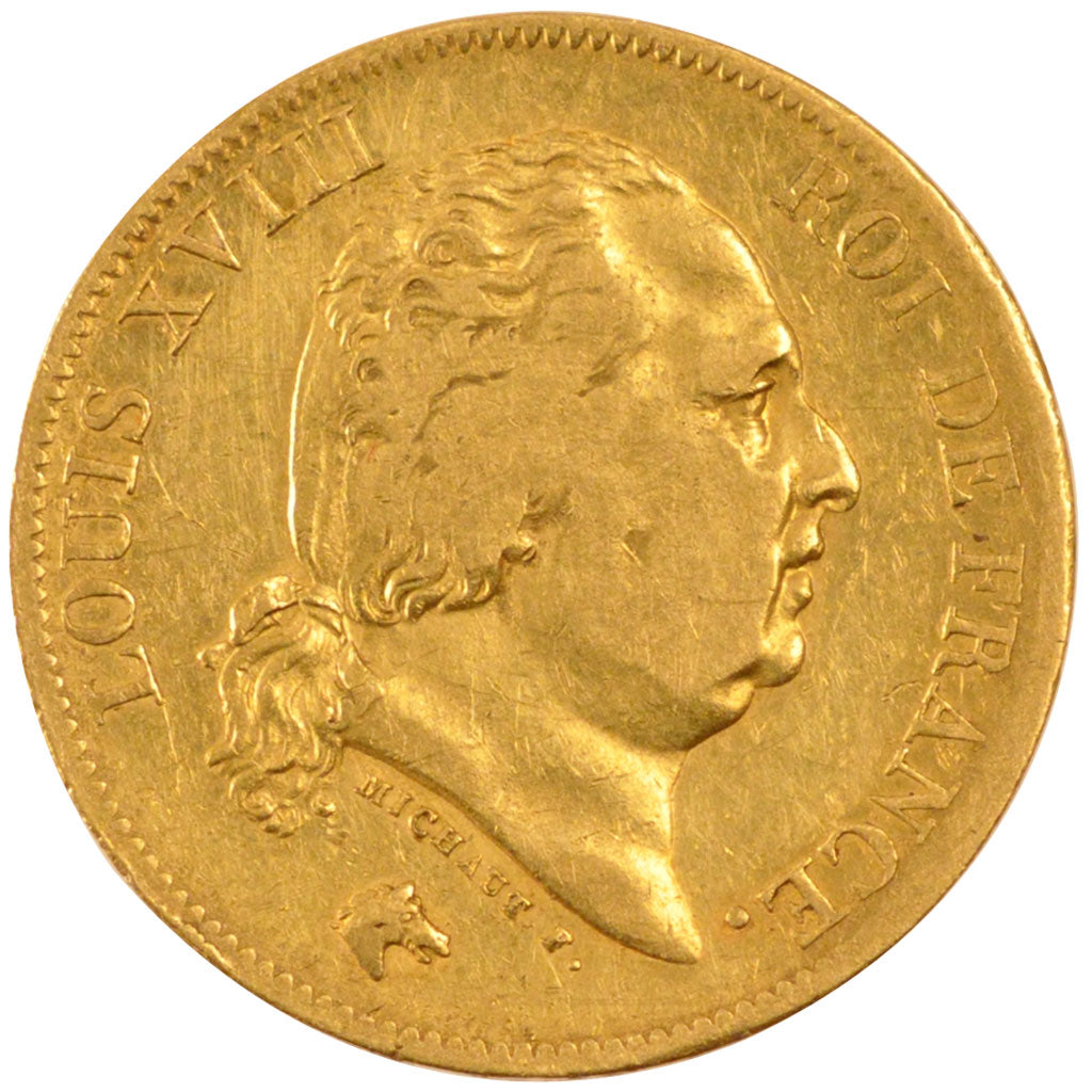 Francia, 40 Francs, 1816, Rouen, MB, Oro, Gadoury:1092
