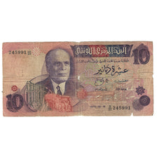 Nota, Tunísia, 10 Dinars, 1973, 1973-10-15, KM:72, F(12-15)
