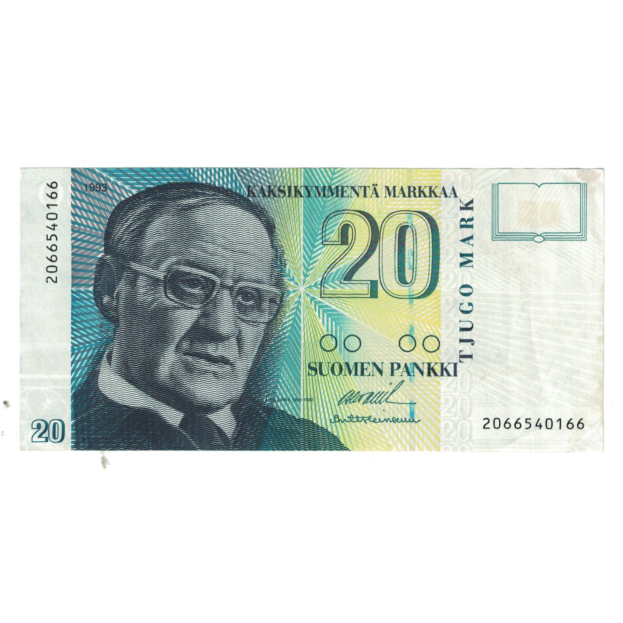 Billete, 20 Markkaa, 1993, Finlandia, KM:122, MBC