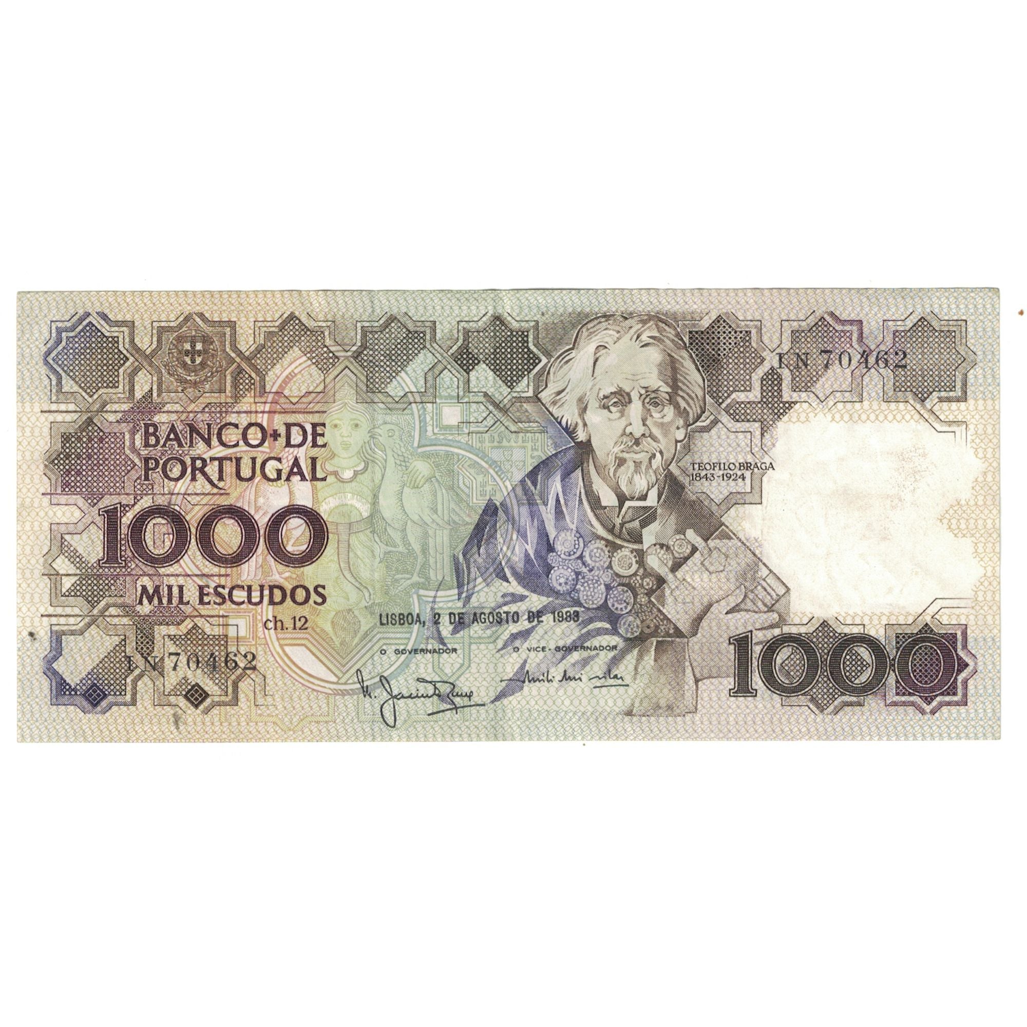 Banconote, Portogallo, 1000 Escudos, 1983, 1983-08-02, KM:181k, BB