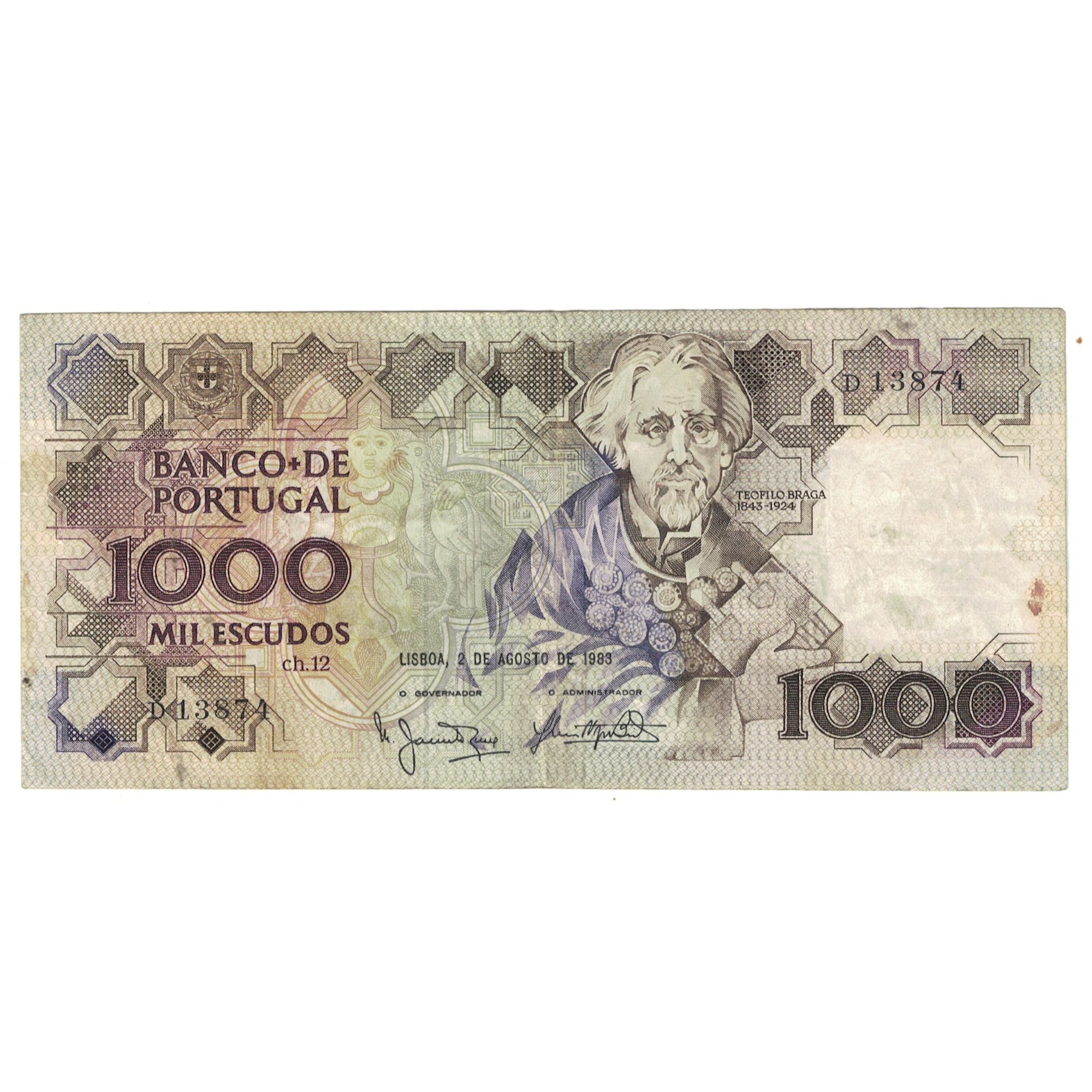 Banknote, Portugal, 1000 Escudos, 1983, 1983-08-02, KM:181k, VF(30-35)
