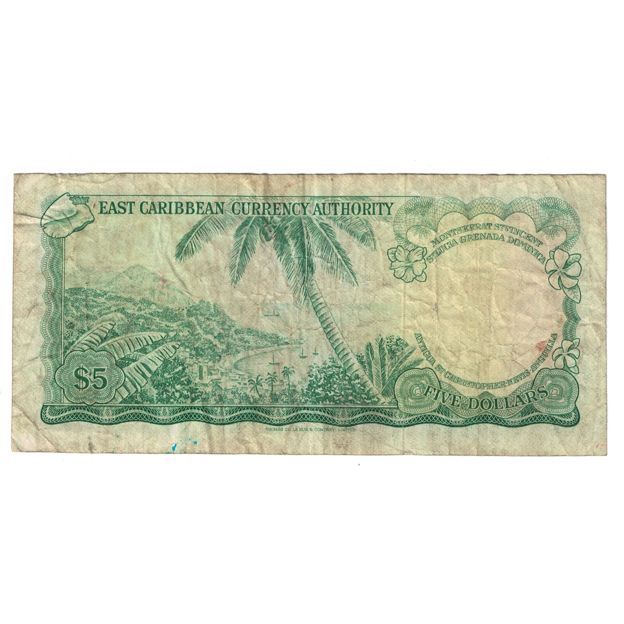 Geldschein, Osten Karibik Staaten, 5 Dollars, KM:14i, S