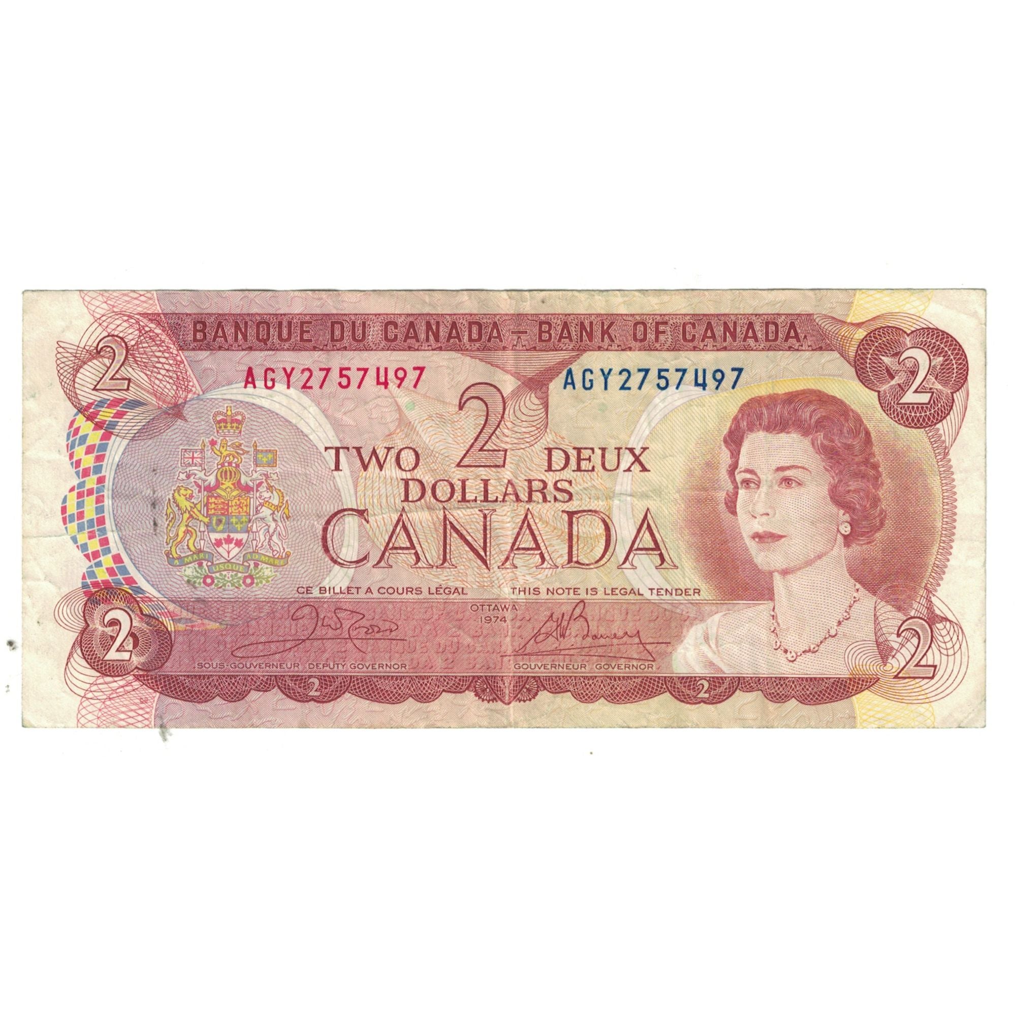 Geldschein, Kanada, 2 Dollars, 1974, KM:86a, SS