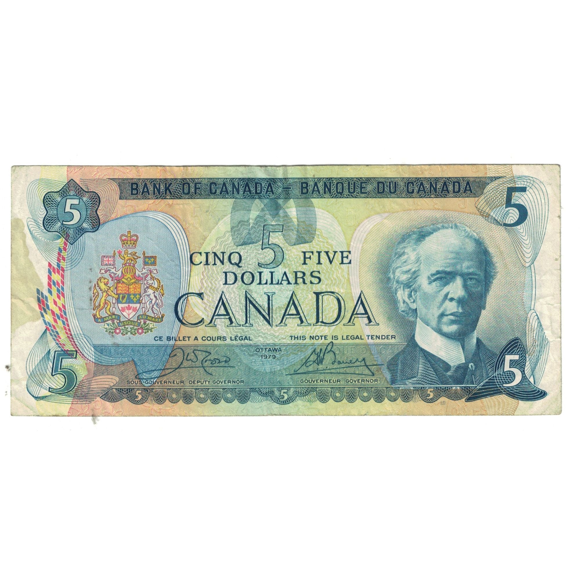 Banknote, Canada, 5 Dollars, 1979, KM:92a, EF(40-45)
