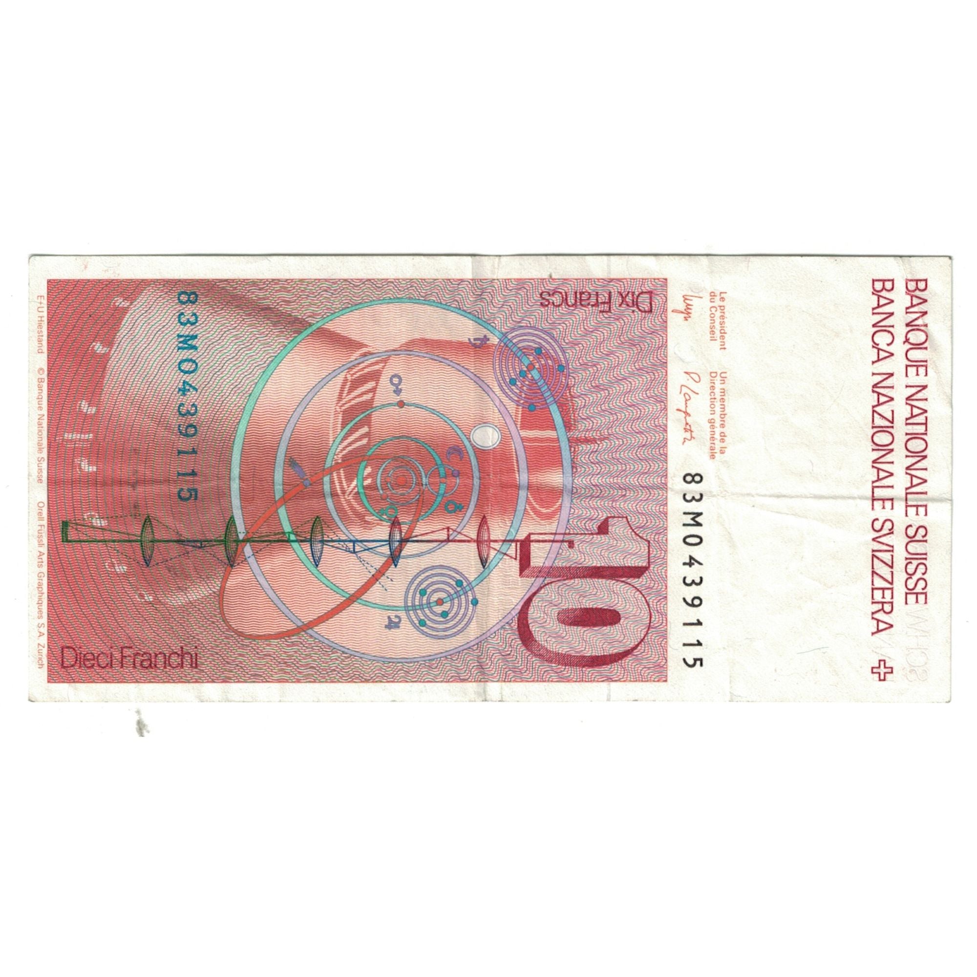 Banknote, Switzerland, 10 Franken, 1987, KM:53g, AU(55-58)