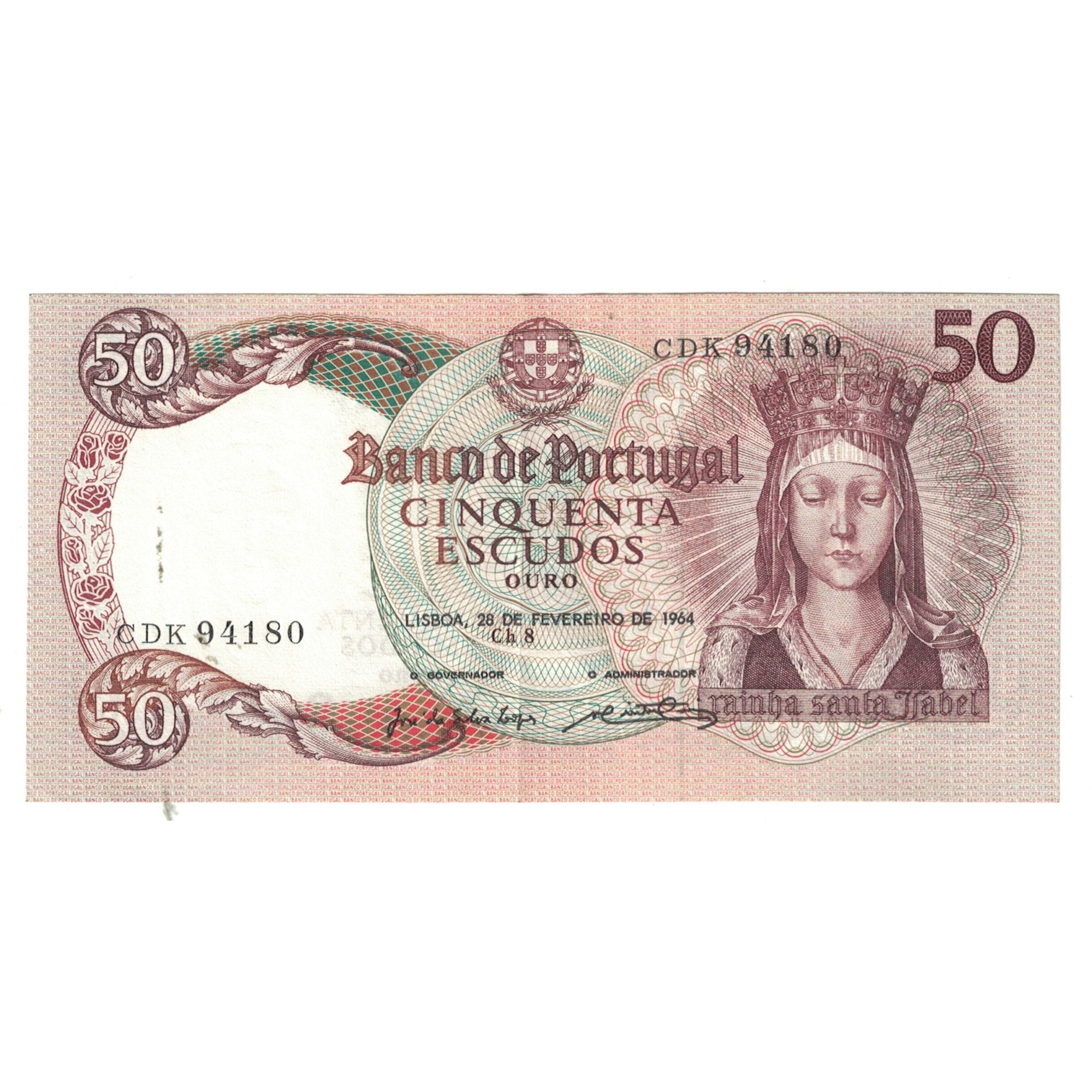 Banconote, Portogallo, 50 Escudos, 1964, 1964-02-28, KM:168, SPL