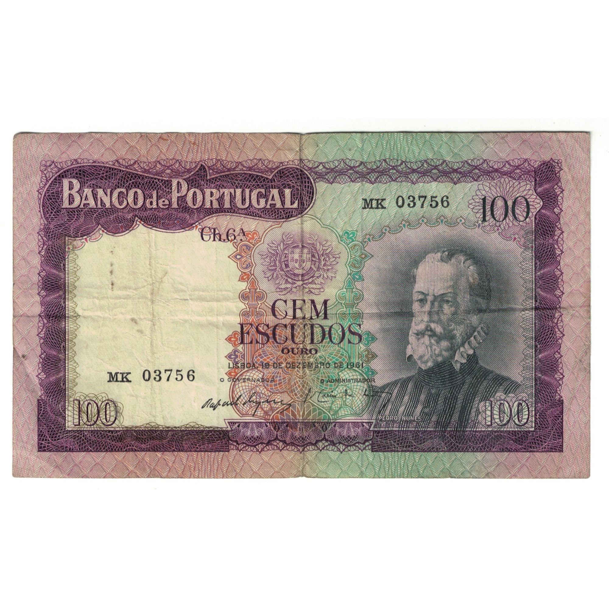Banknote, Portugal, 100 Escudos, 1961, 1961-12-19, KM:165a, VF(20-25)
