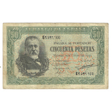 Banknote, Spain, 50 Pesetas, 1940, 1940-01-09, KM:117a, VF(20-25)
