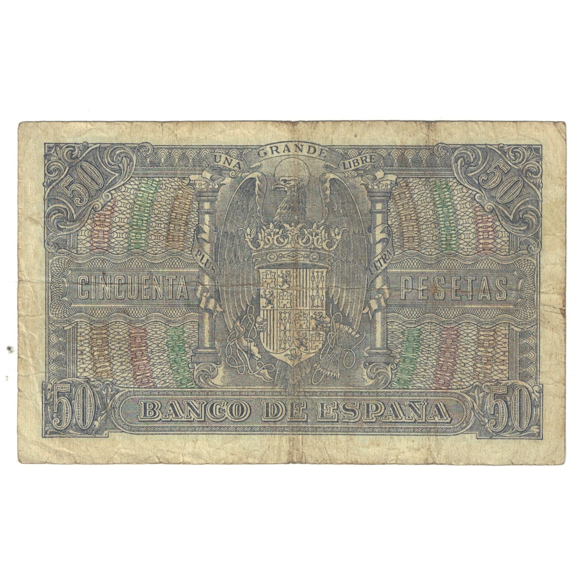 Billet, Espagne, 50 Pesetas, 1940, 1940-01-09, KM:117a, TB
