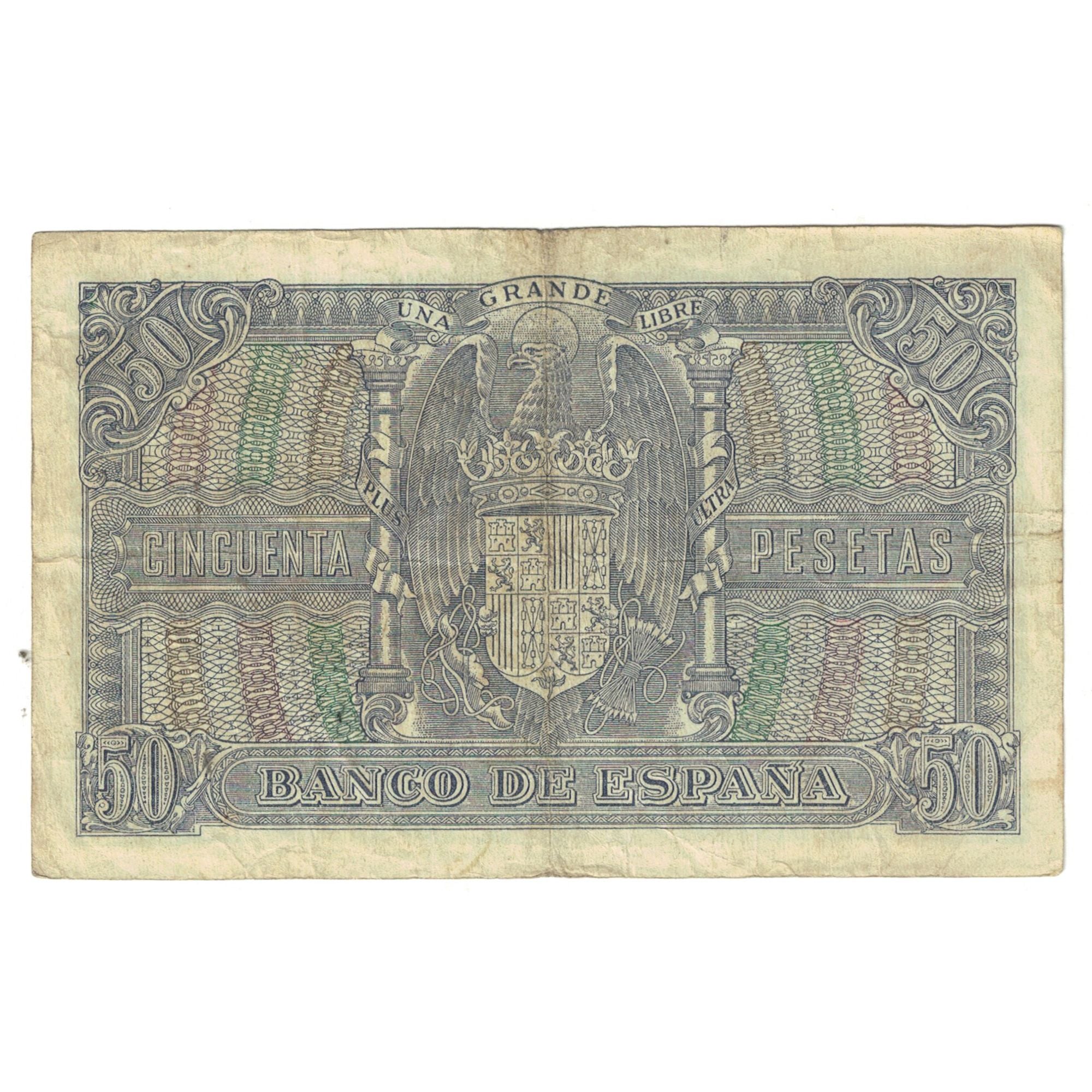 Billete, 50 Pesetas, 1940, España, 1940-01-09, KM:117a, BC