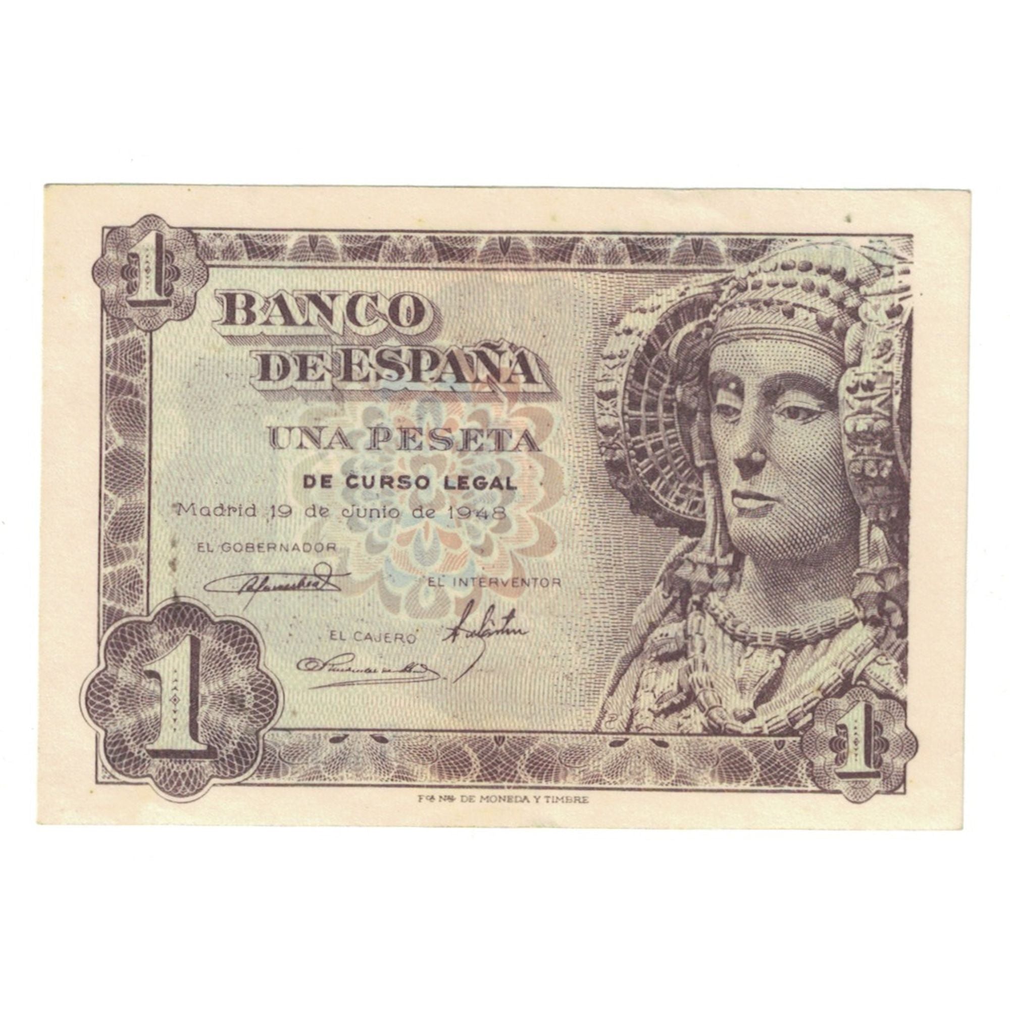 Banknote, Spain, 1 Peseta, 1948, 1948-06-19, KM:135a, UNC(63)