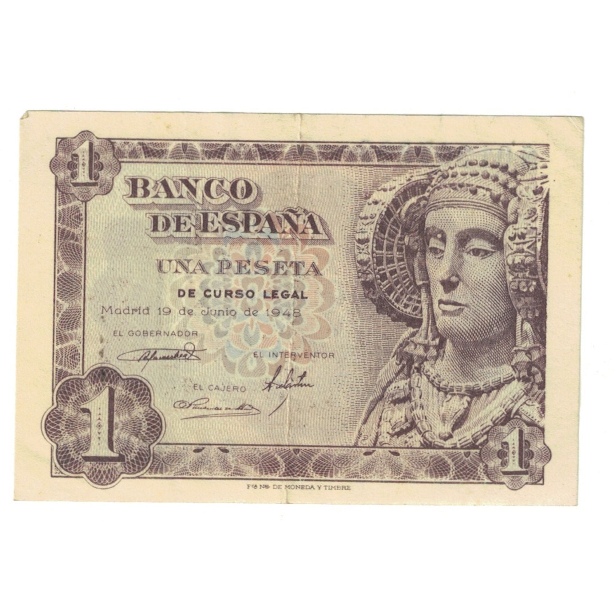 Banknote, Spain, 1 Peseta, 1948, 1948-06-19, KM:135a, EF(40-45)