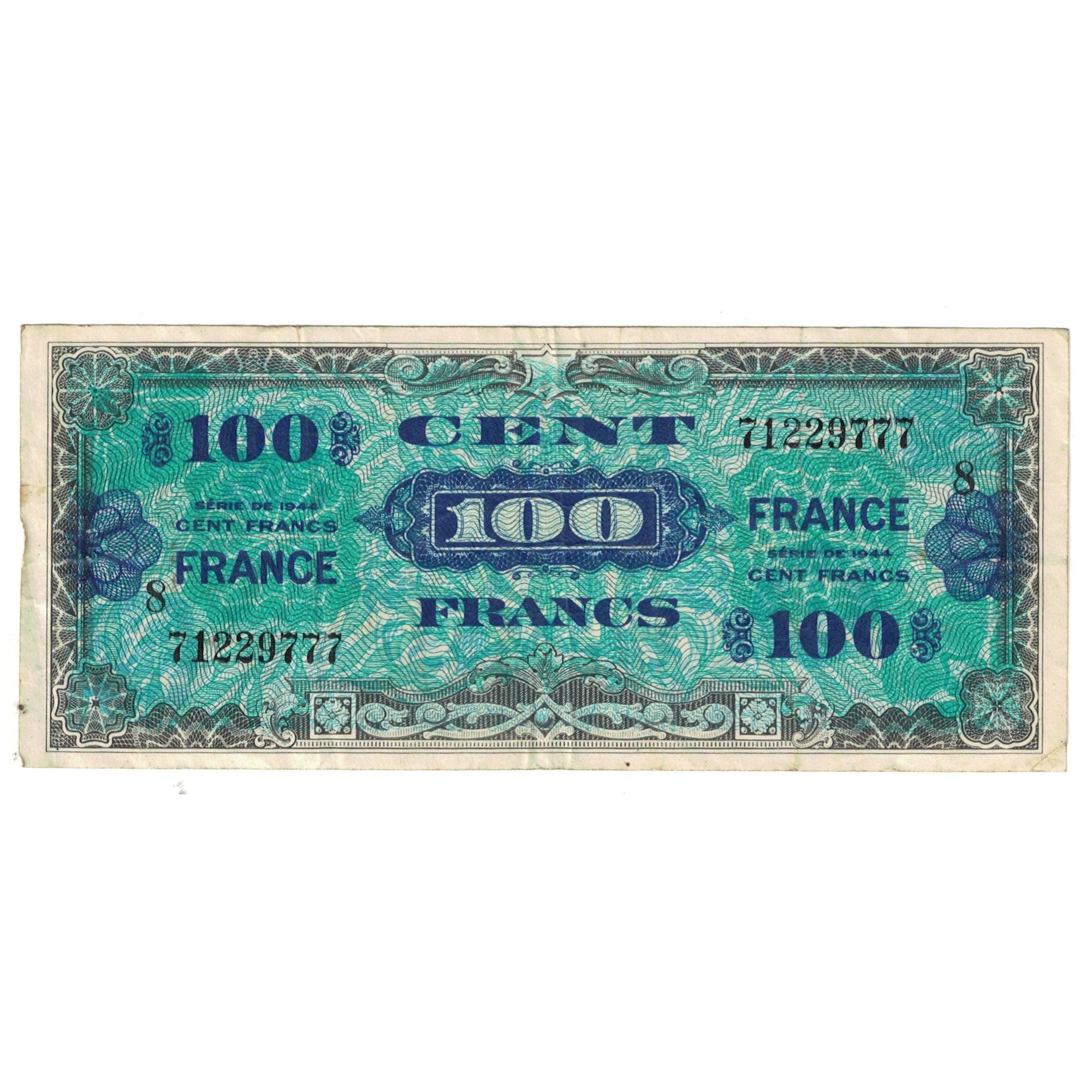 França, 100 Francs, 1945 Verso France, 1944, 71229888, EF(40-45)