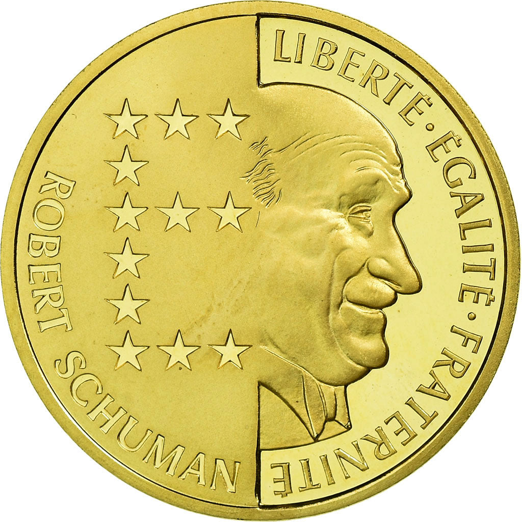 Coin, France, Schuman, 10 Francs, 1986, MS(65-70), Gold, KM:958c, Gadoury:825