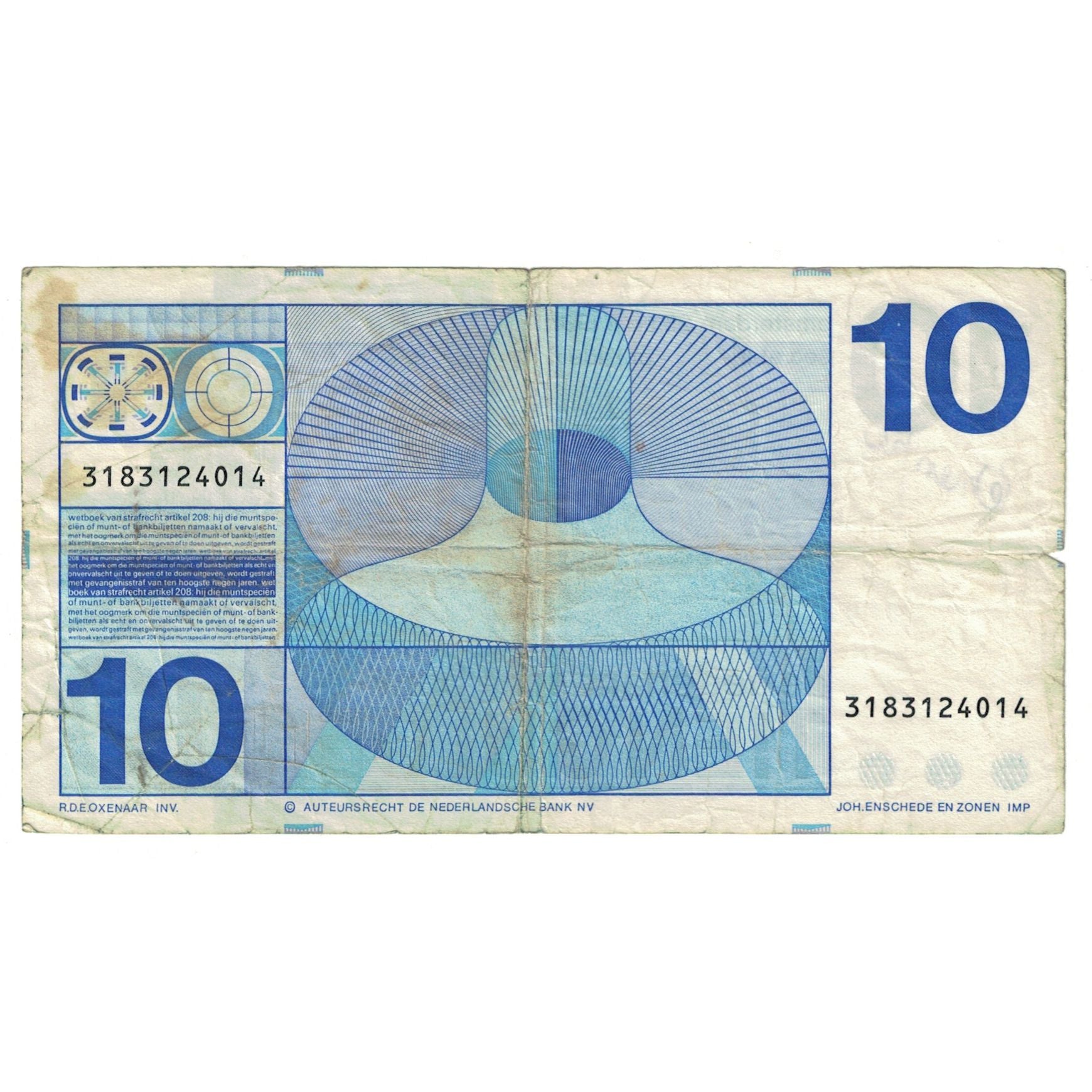 Banknote, Netherlands, 10 Gulden, 1968, 1968-04-25, KM:91a, VF(30-35)