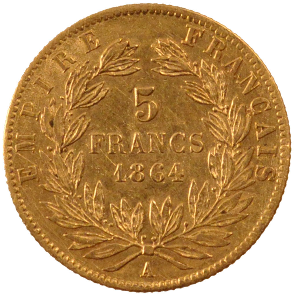 Second Empire, 5 Francs or Napoléon III tête laurée
