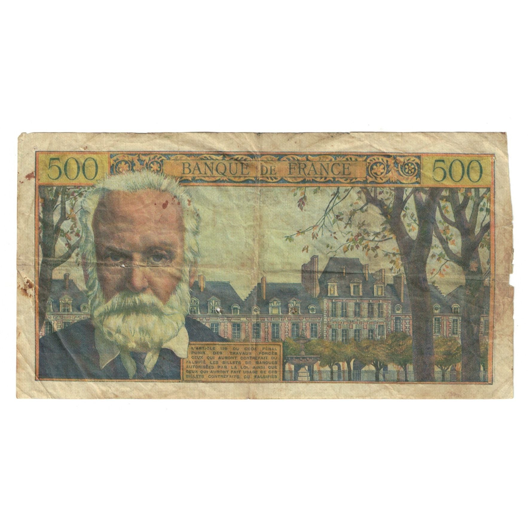 Frankrijk, 500 Francs, Victor Hugo, 1955, F.55, TB, Fayette:35.4, KM:133a