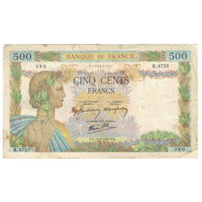 França, 500 Francs, La Paix, 1942, K.4753, VF(20-25), Fayette:32.29, KM:95b