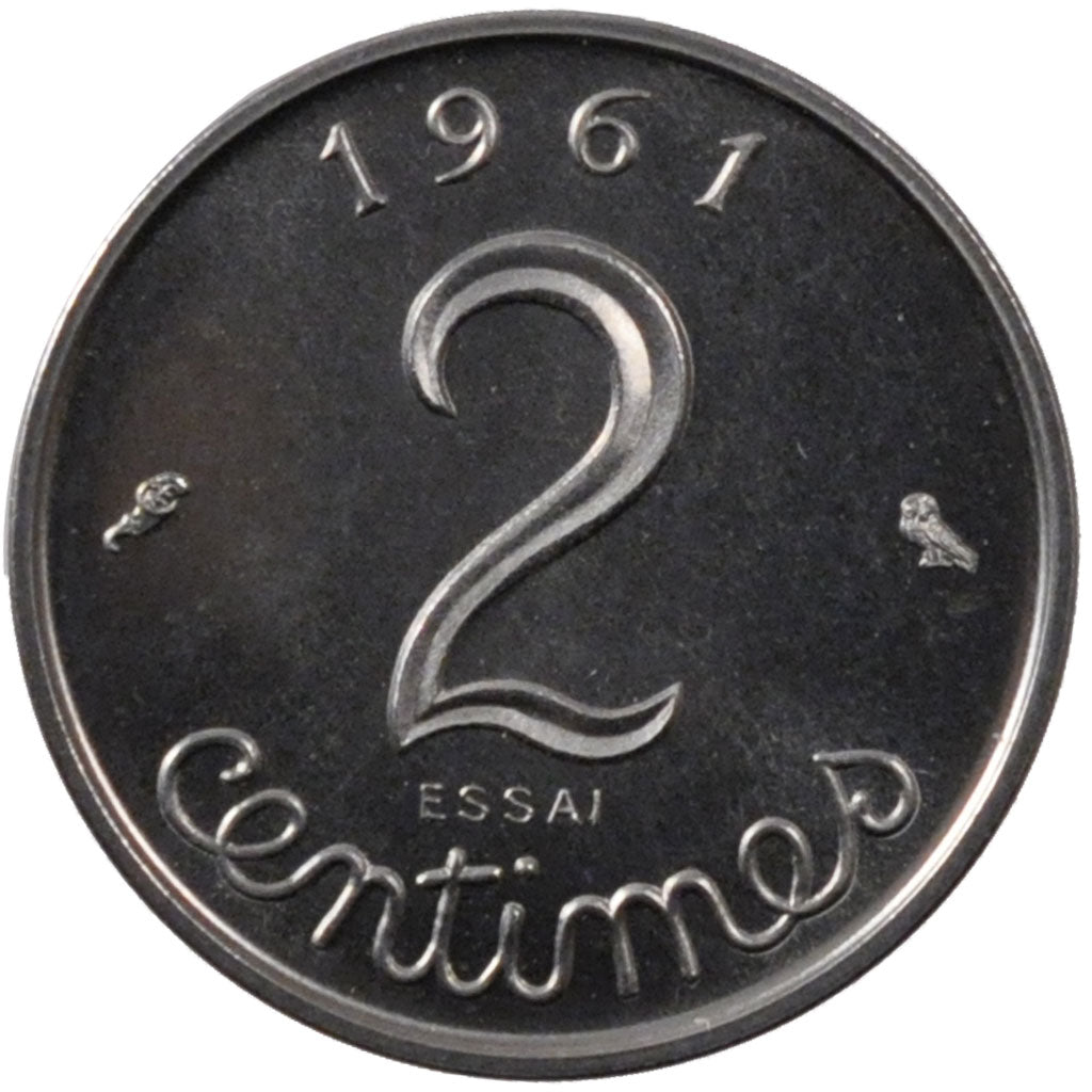 FRANCE, 2 Centimes, 1961, MS(60-62), Steel, Gadoury #108, 2.30