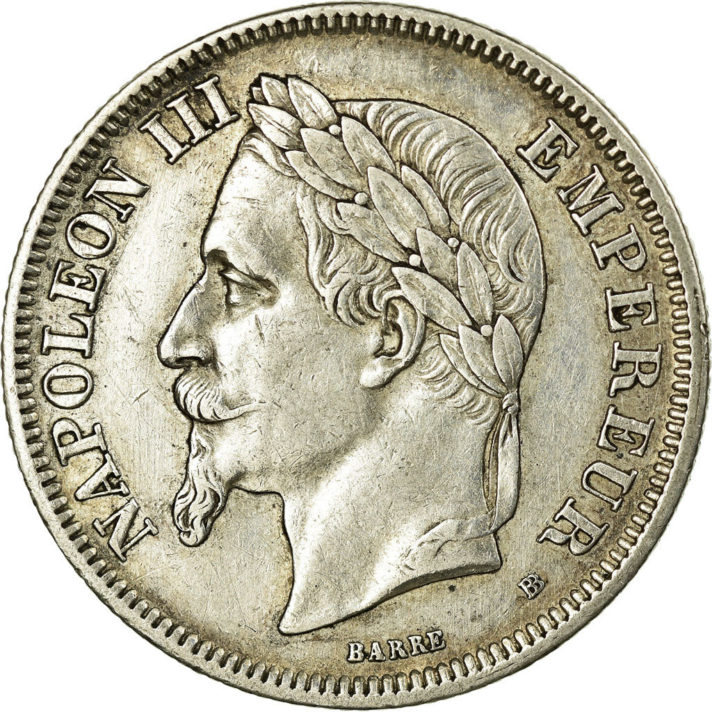 Moneda, Francia, Napoleon III, Napoléon III, 2 Francs, 1869, Strasbourg, MBC+