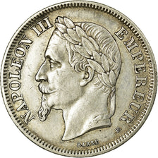 Munten, Frankrijk, Napoleon III, Napoléon III, 2 Francs, 1869, Strasbourg, ZF+