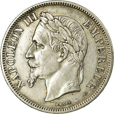 Moneda, Francia, Napoleon III, Napoléon III, 2 Francs, 1869, Strasbourg, MBC+