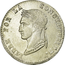 Moneta, Bolivia, 4 Soles, 1854, La Paz, AU(55-58), Srebro, KM:125