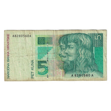 Banknote, Croatia, 5 Kuna, 1993, 1993-10-31, KM:28a, VF(20-25)
