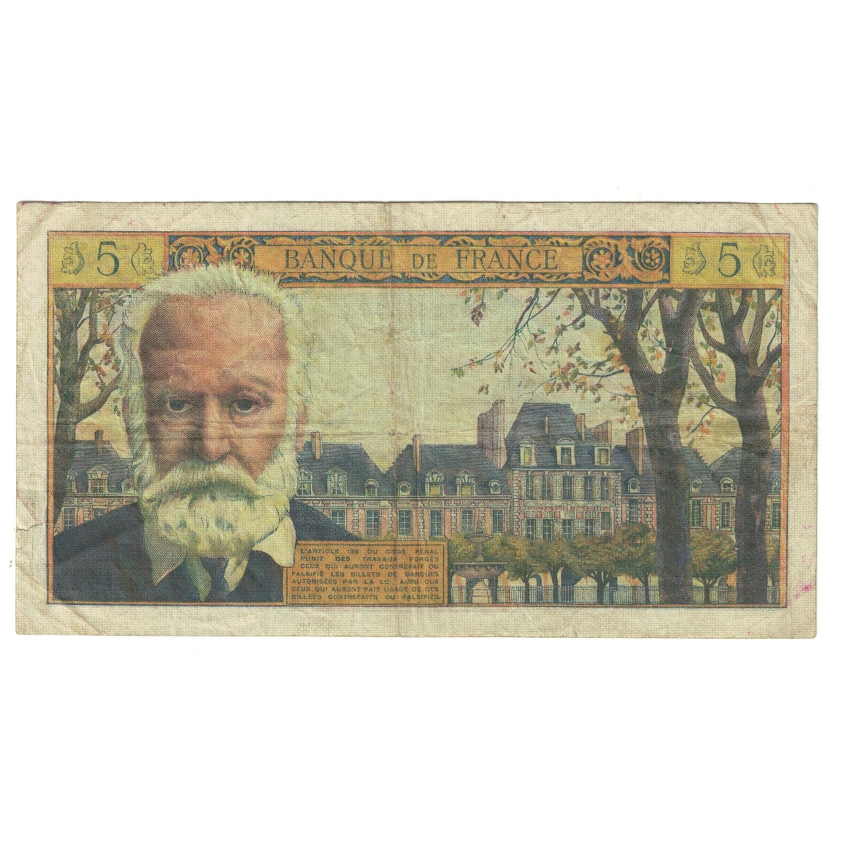 Frankrijk, 5 Nouveaux Francs, 1955-1959 Overprinted with ''Nouveaux Francs''